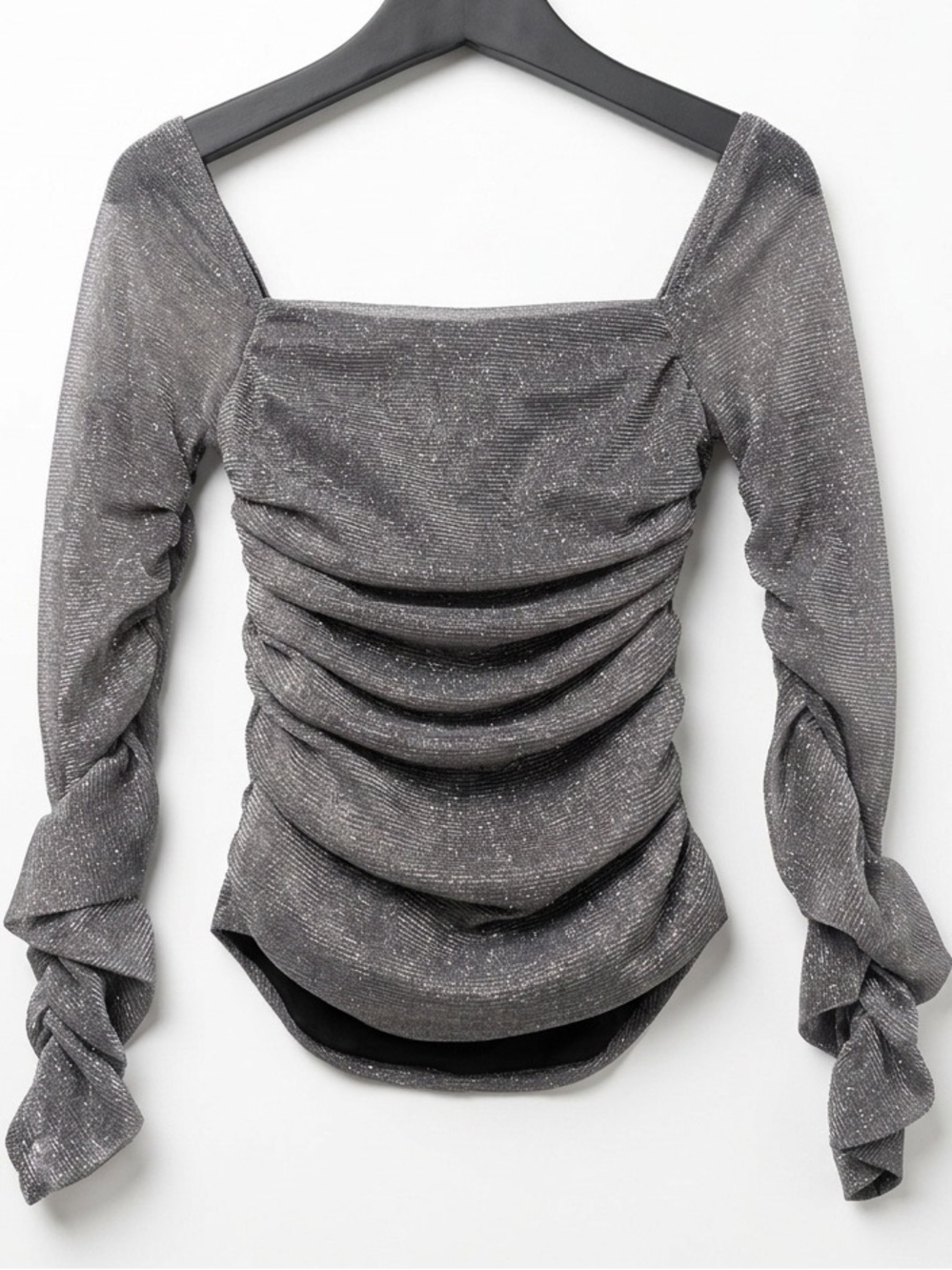 Shimmer Ruched Long Sleeve Top ✨